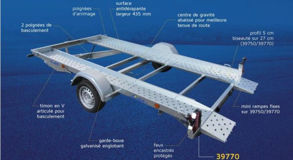 Remorque porte voiture 1300kg – Image 2